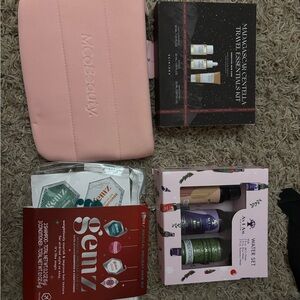 McCrBeauty Pink Travel Makeup Pouch with Assorted Travel Beauty Sets